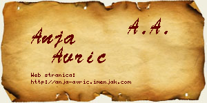 Anja Avrić vizit kartica